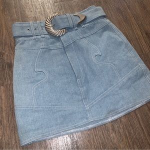 For Love & Lemons Denim Belt Skirt